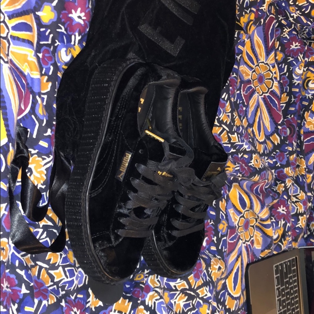 Black Velvet Fenty Puma Creepers.